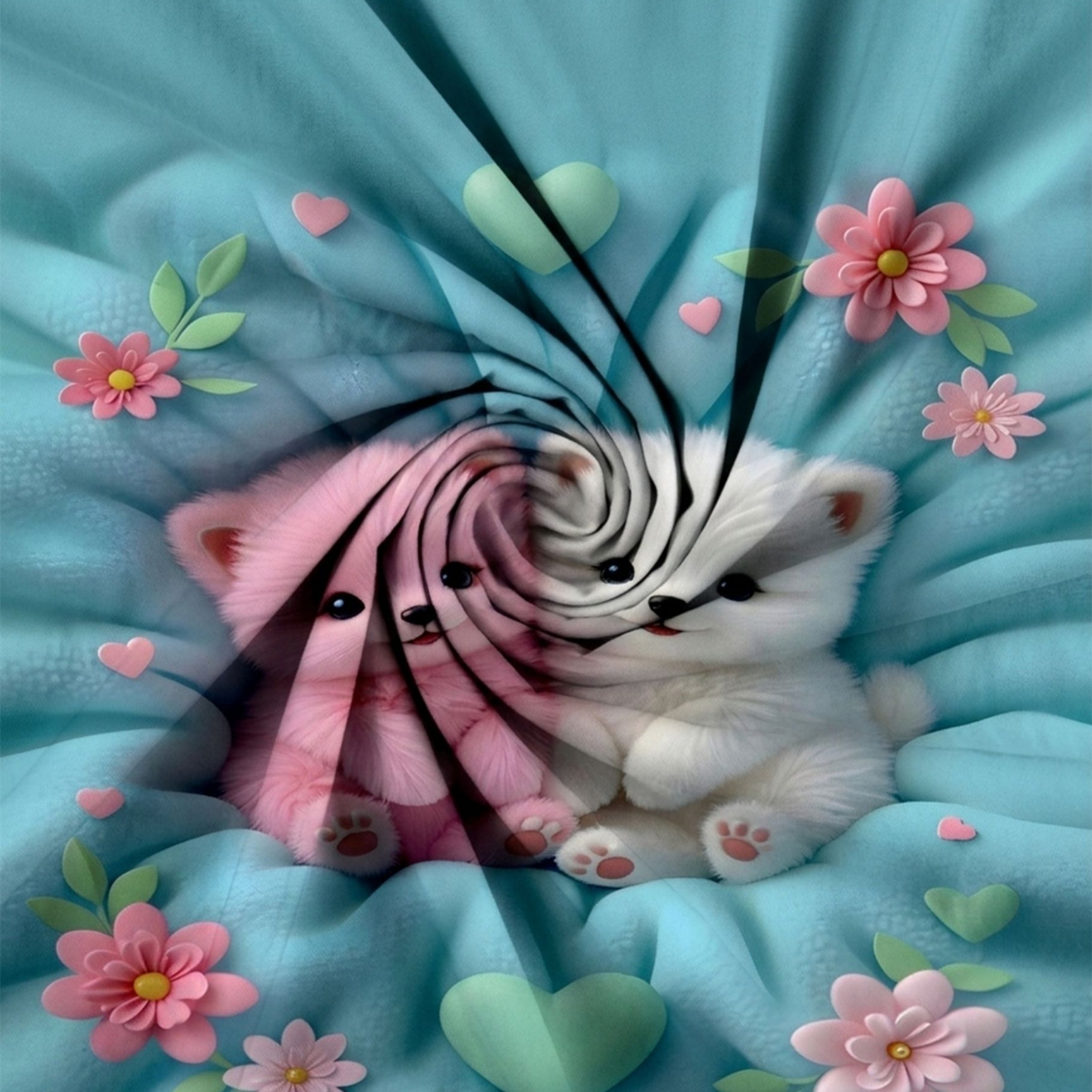 7D Digital Printed Cute Puppy Cotton Feel Microfiber King Size Double Bedsheet with Pillow Covers - Decovia
