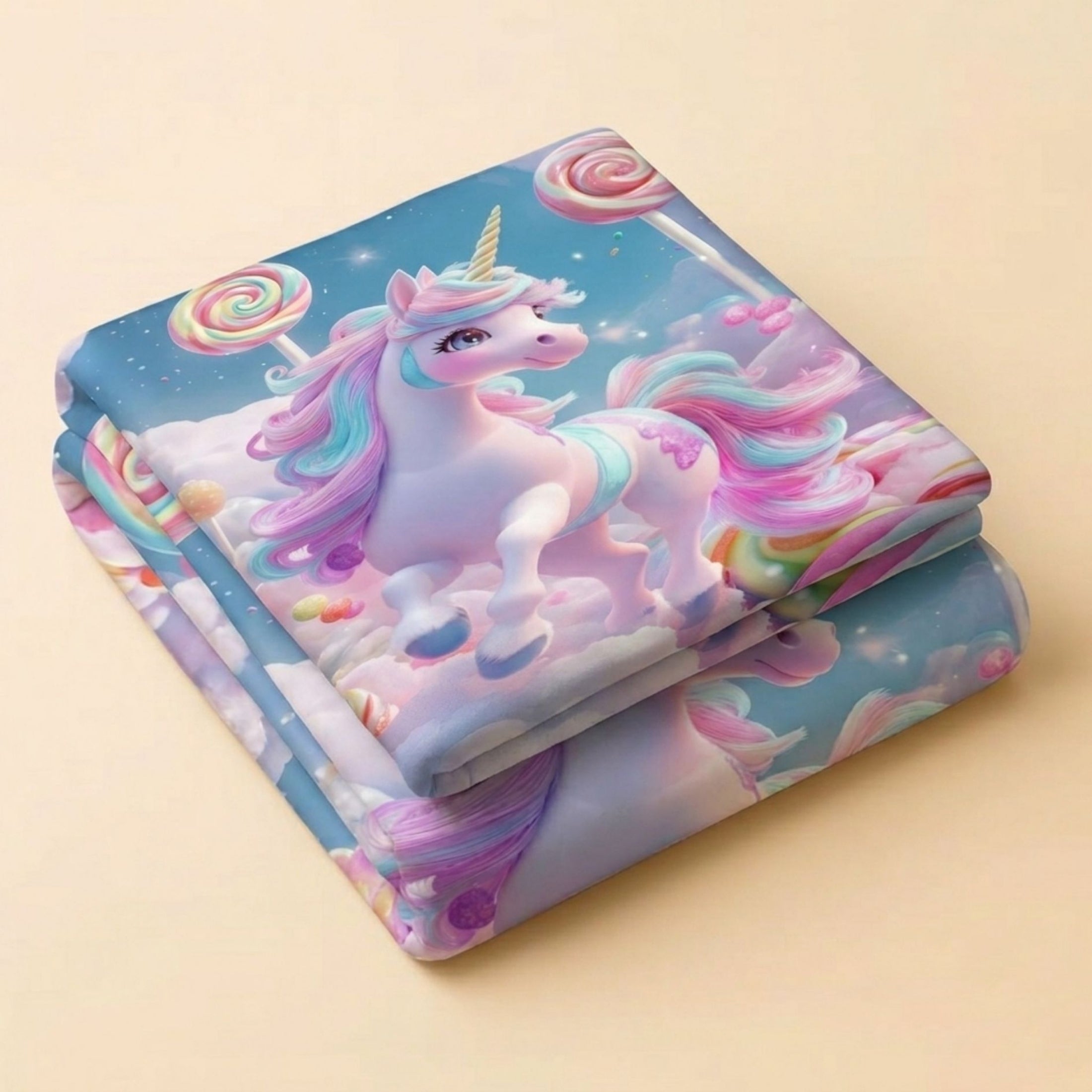 7D Digital Printed Unicorn Cotton Feel Microfiber King Size Double Bedsheet with Pillow Covers - Decovia
