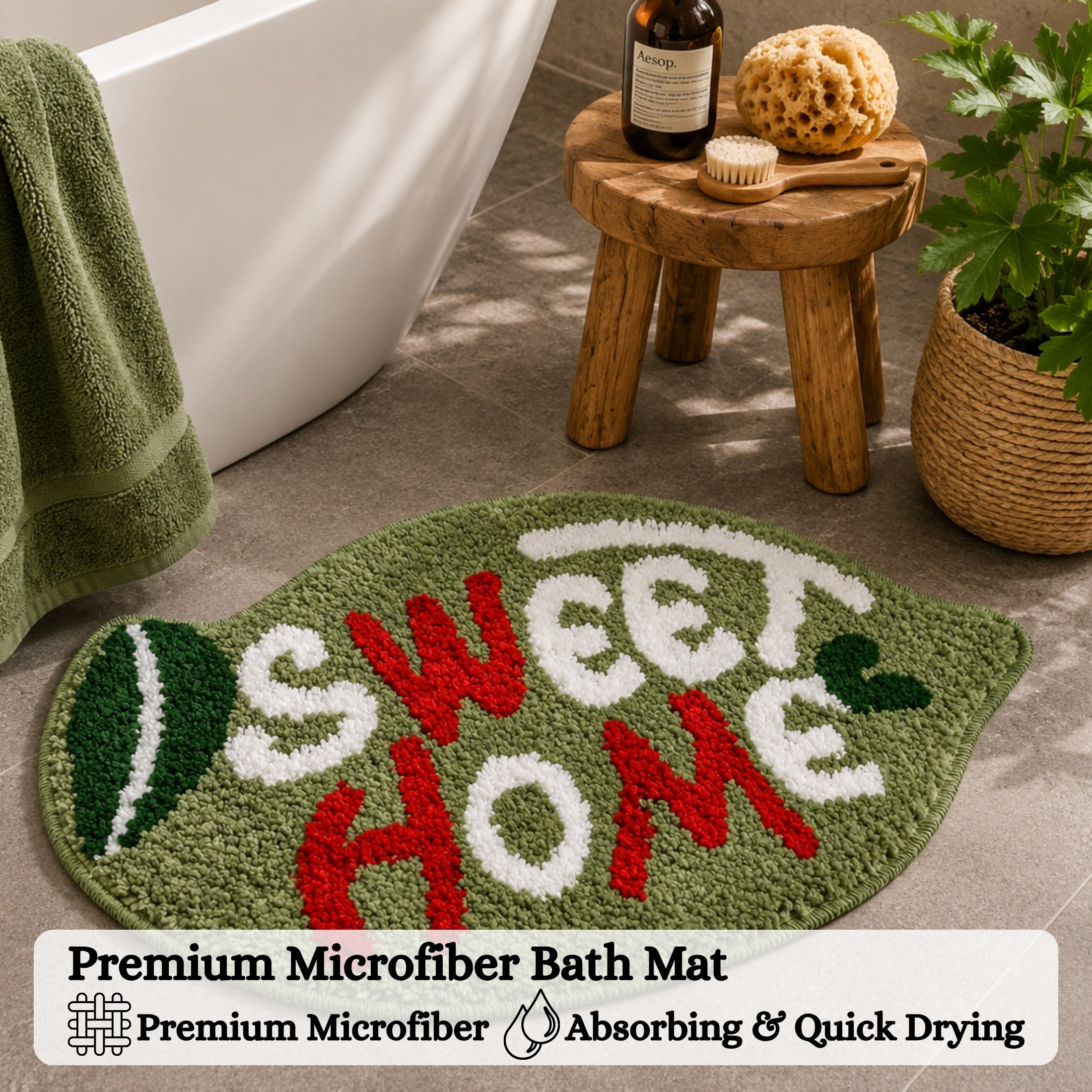 Sweet Home Microfiber Anti Skid Super Absorbent Bathmat - Decovia