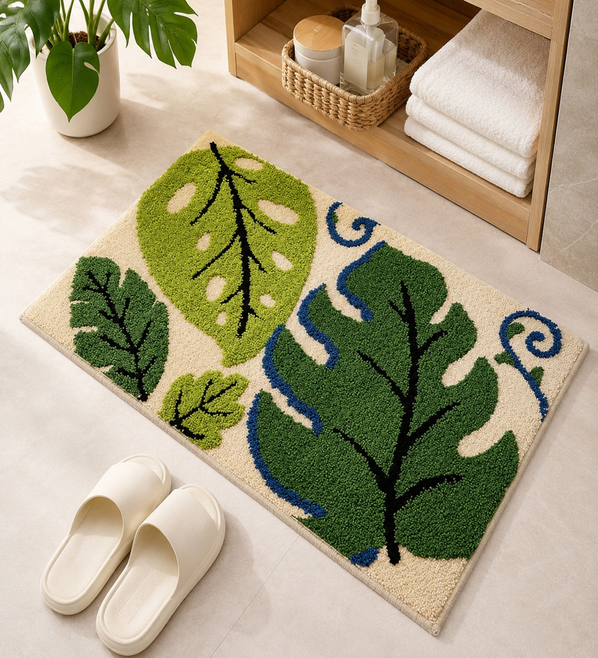 Jade Microfiber Anti Skid Super Absorbent Bathmat - Decovia