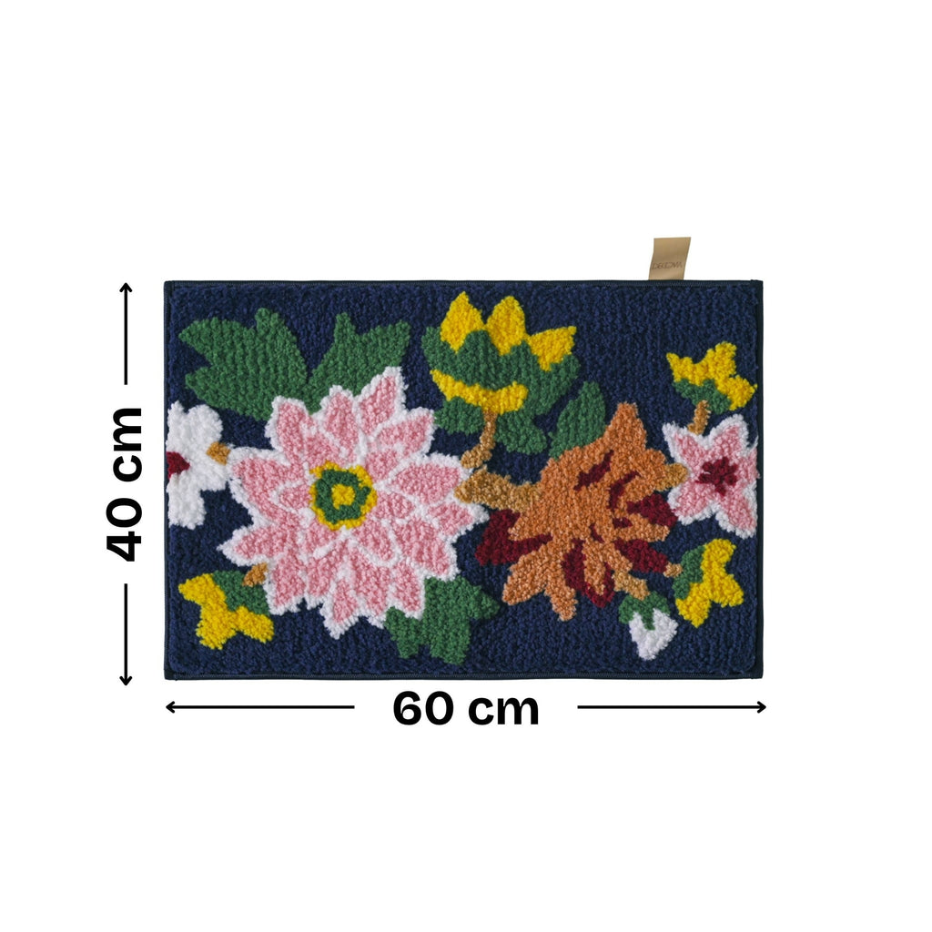 Floral Microfiber Anti Skid Super Absorbent Bathmat - Decovia