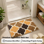 Geomatric Microfiber Anti Skid Super Absorbent Bathmat - Decovia