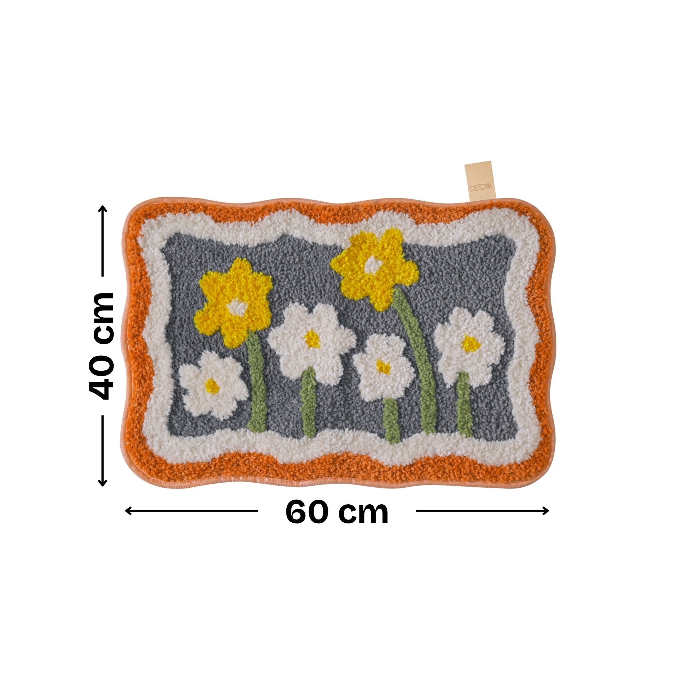 Lily Flower Microfiber Anti Skid Super Absorbent Bathmat - Decovia