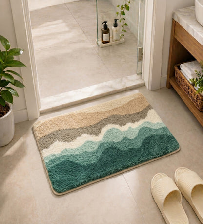 Wave Microfiber Anti Skid Super Absorbent Bathmat - Decovia