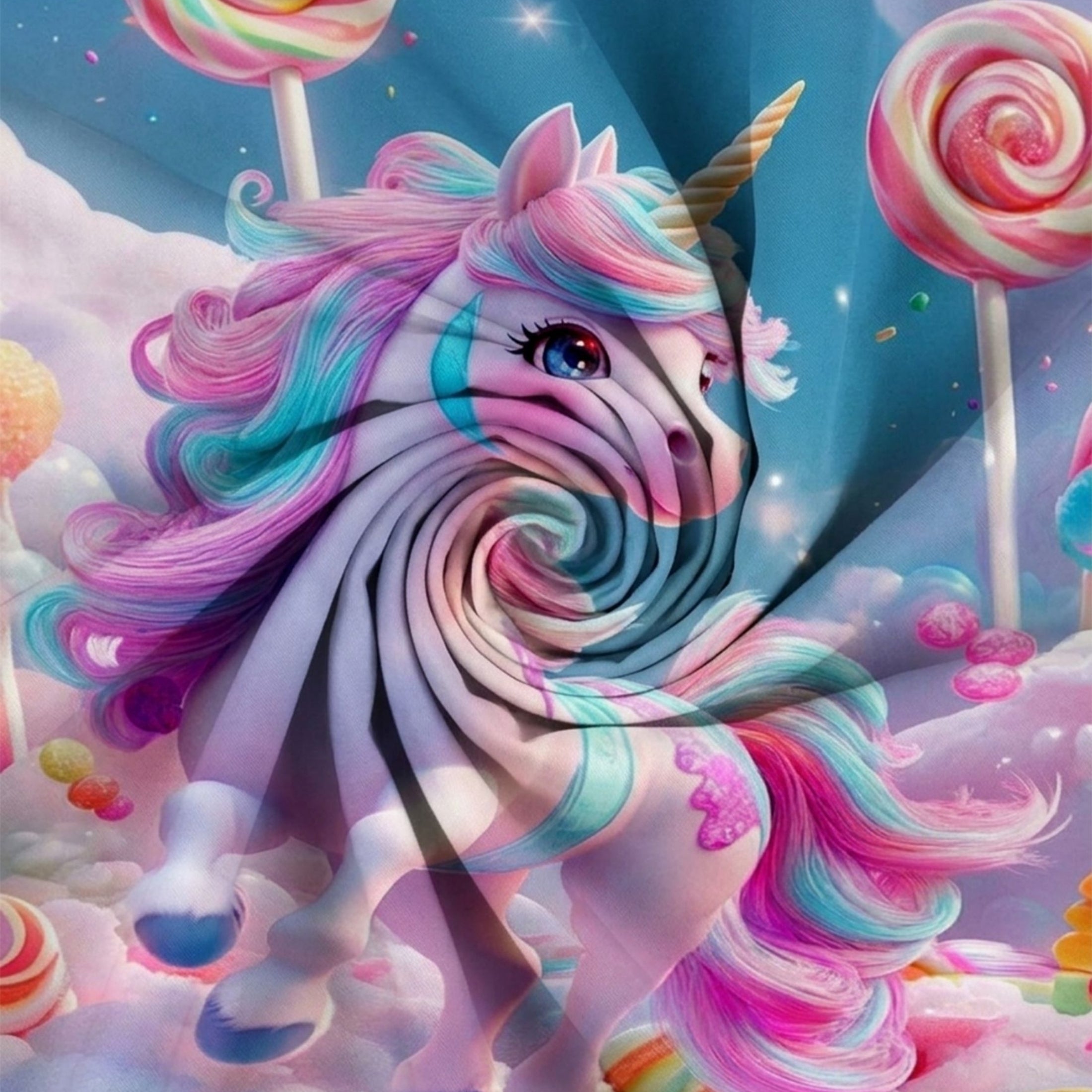 7D Digital Printed Unicorn Cotton Feel Microfiber King Size Double Bedsheet with Pillow Covers - Decovia