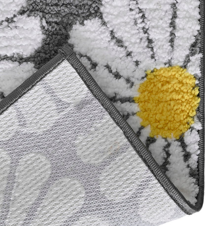 Sun Flower Microfiber Anti Skid Super Absorbent Bathmat - Decovia