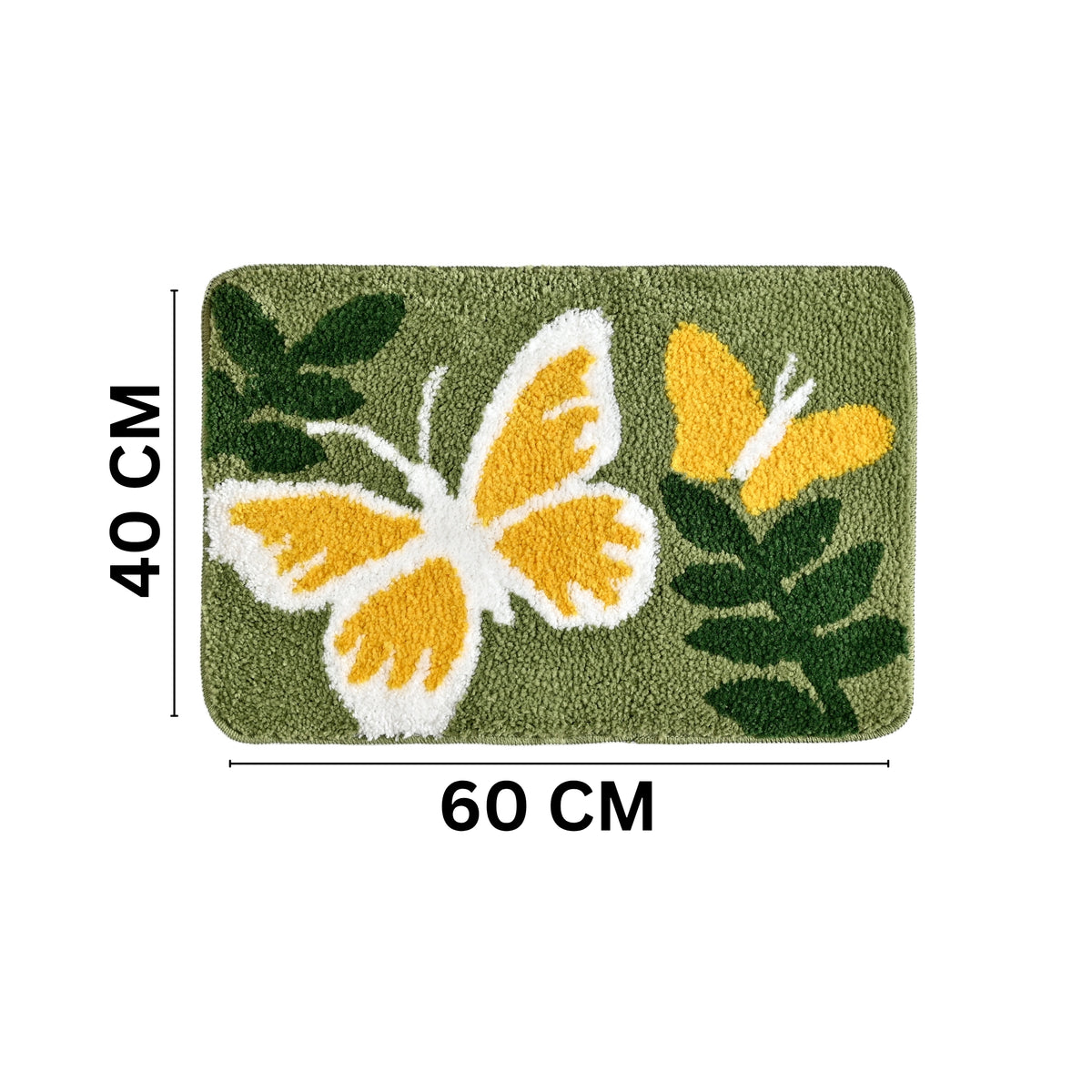 Butterfly Microfiber Anti Skid Super Absorbent Bathmat - Decovia