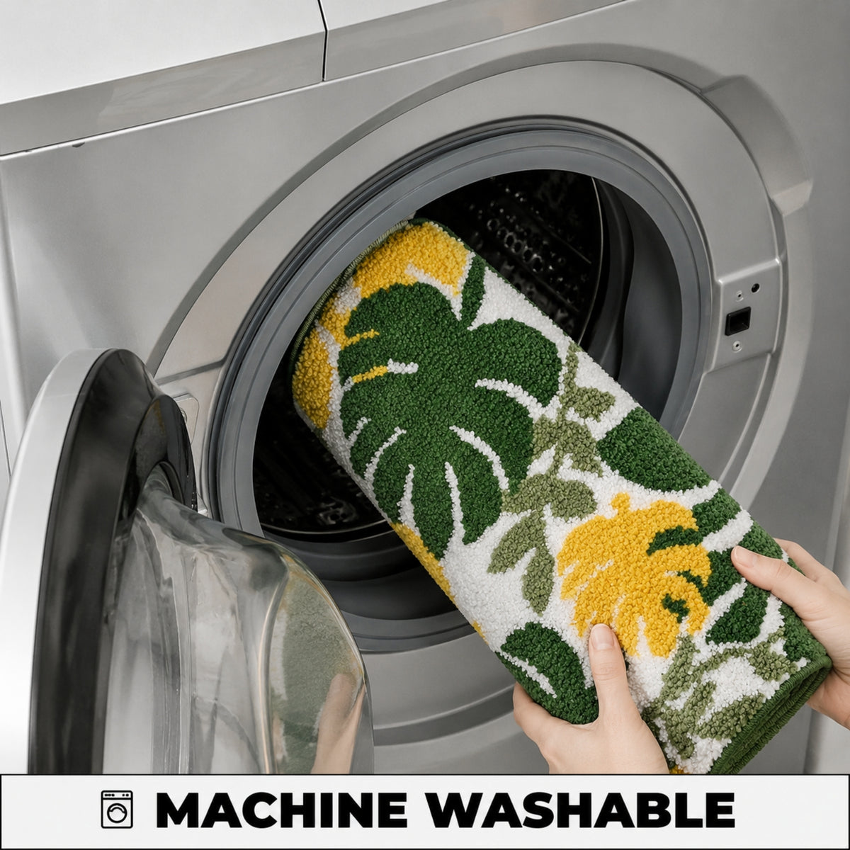 Leaf Flower Microfiber Anti Skid Super Absorbent Bathmat - Decovia
