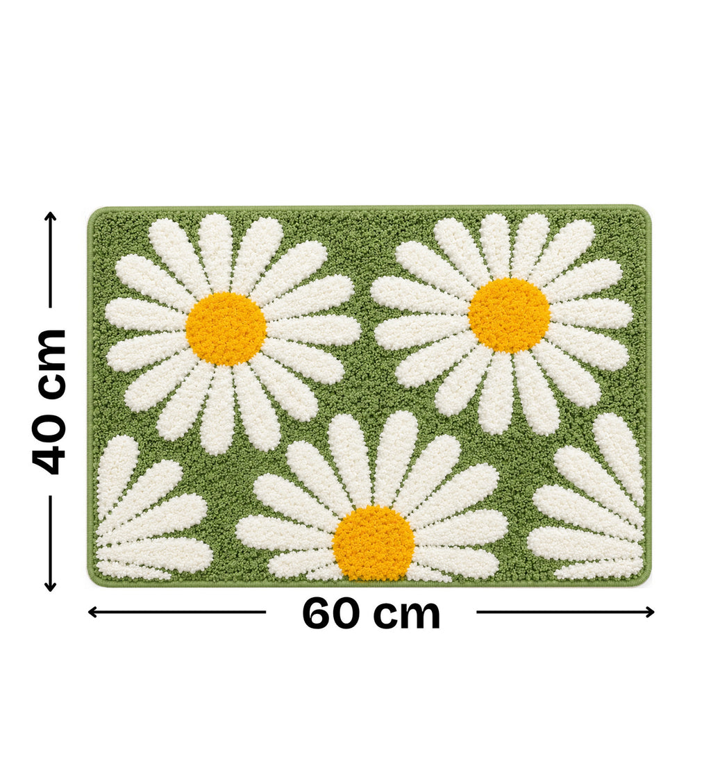 Sun Flower Microfiber Anti Skid Super Absorbent Bathmat - Decovia