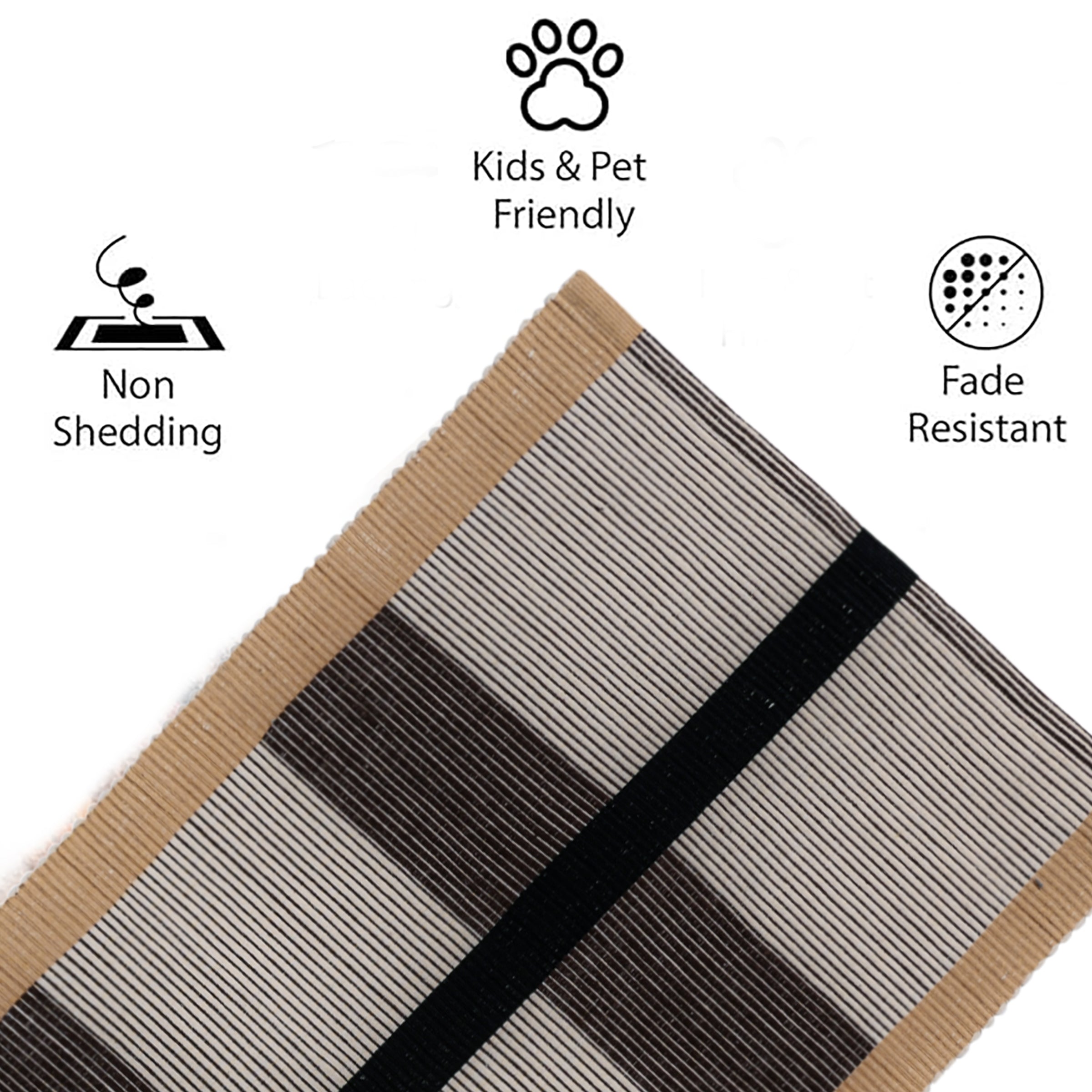 Soft Woven Striped Floor Runner – 58x21 Inch