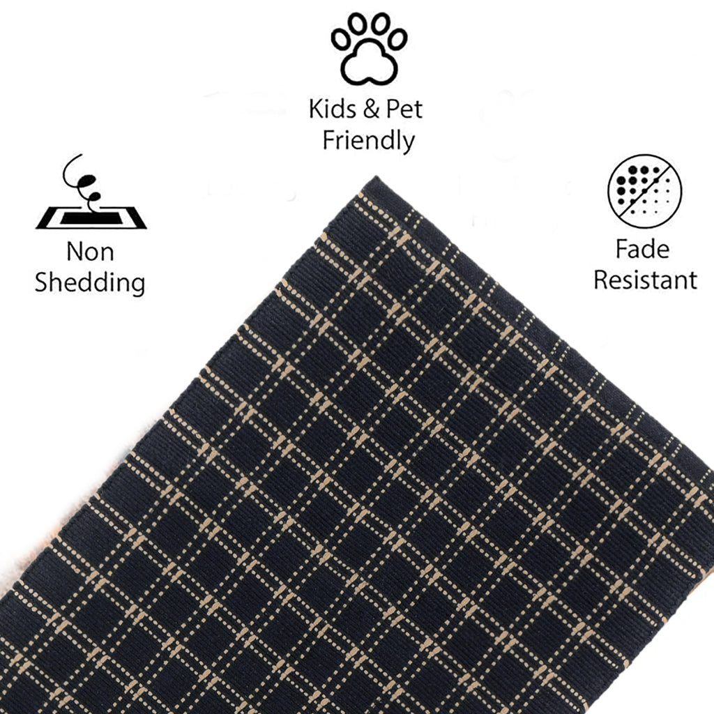 Classic Checkered Woven Floor Runner – 53x20 Inch