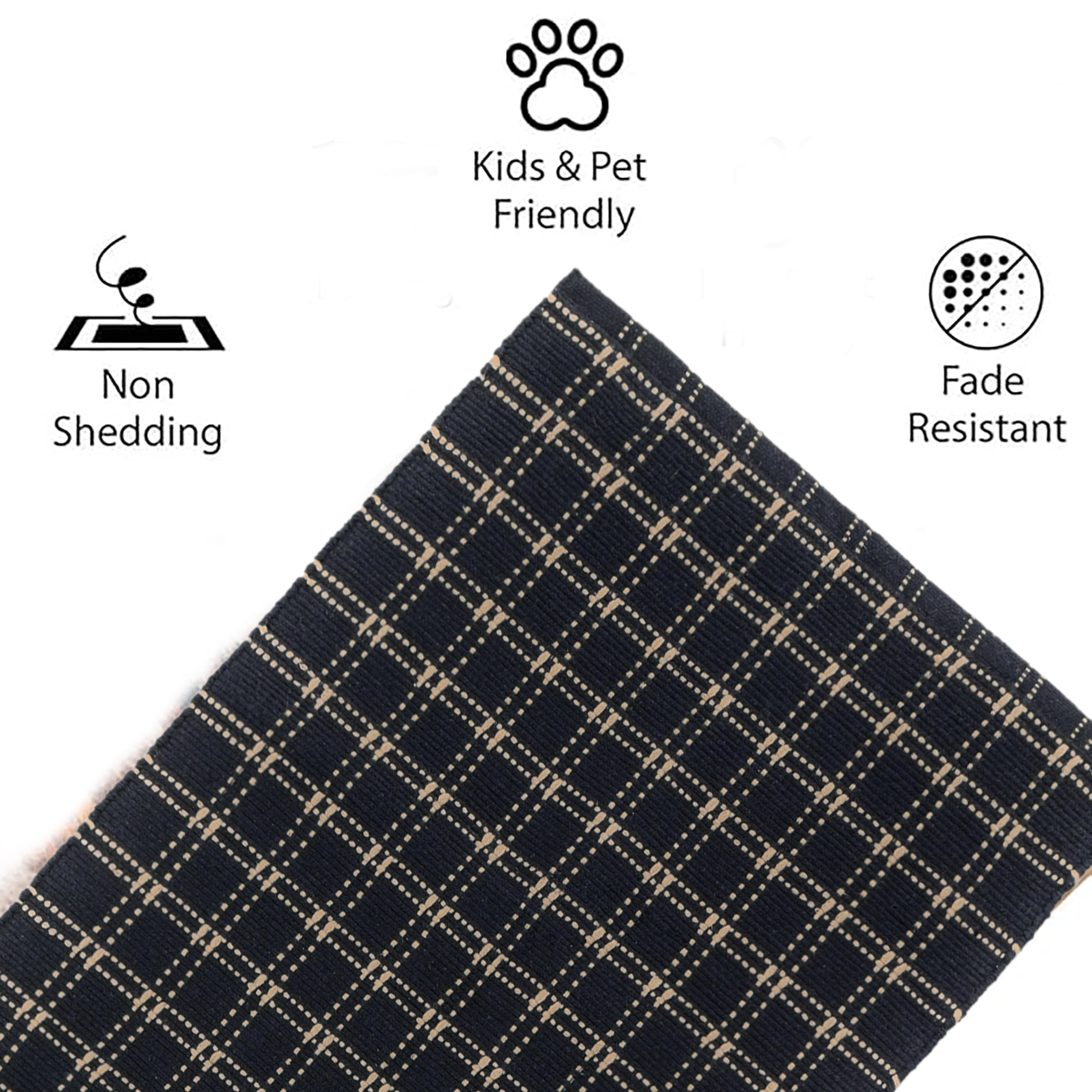 Classic Checkered Woven Floor Runner – 53x20 Inch