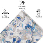 Elegant Blue Floral Woven Floor Runner – 60x22 Inch