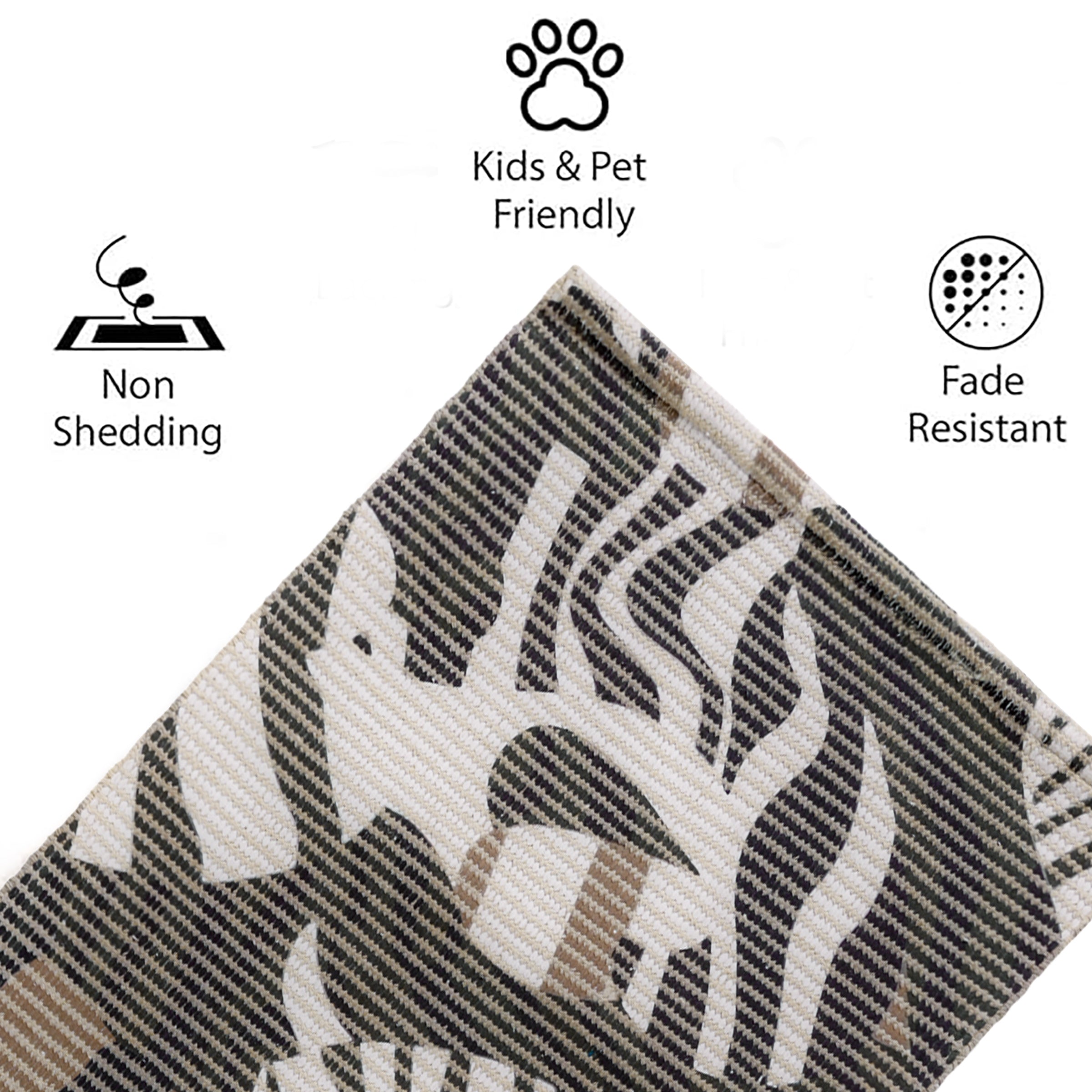 Zebra Print Woven Floor Runner – 60x22 Inch