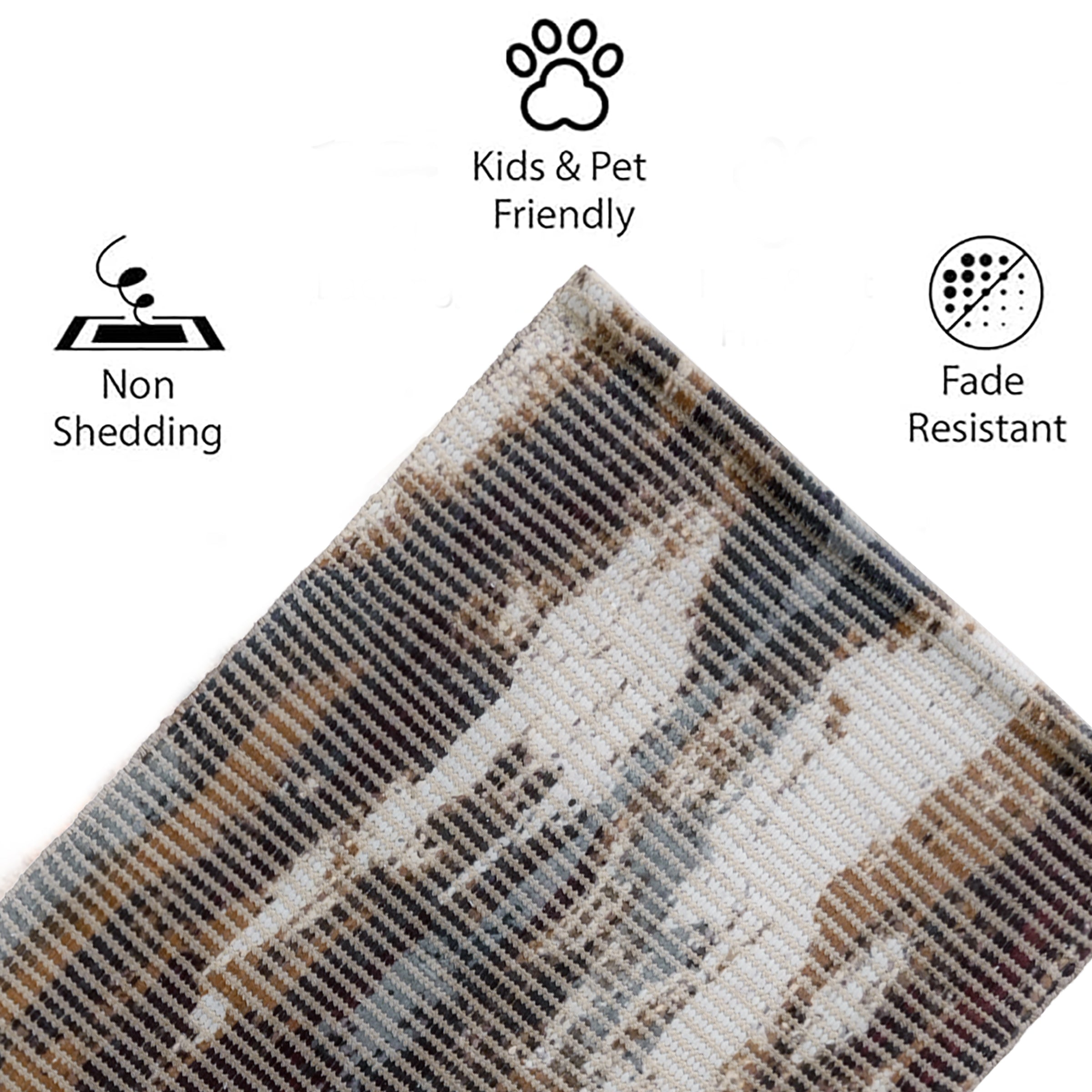 Rustic Brushstroke Woven Floor Runner – 60x22 Inch