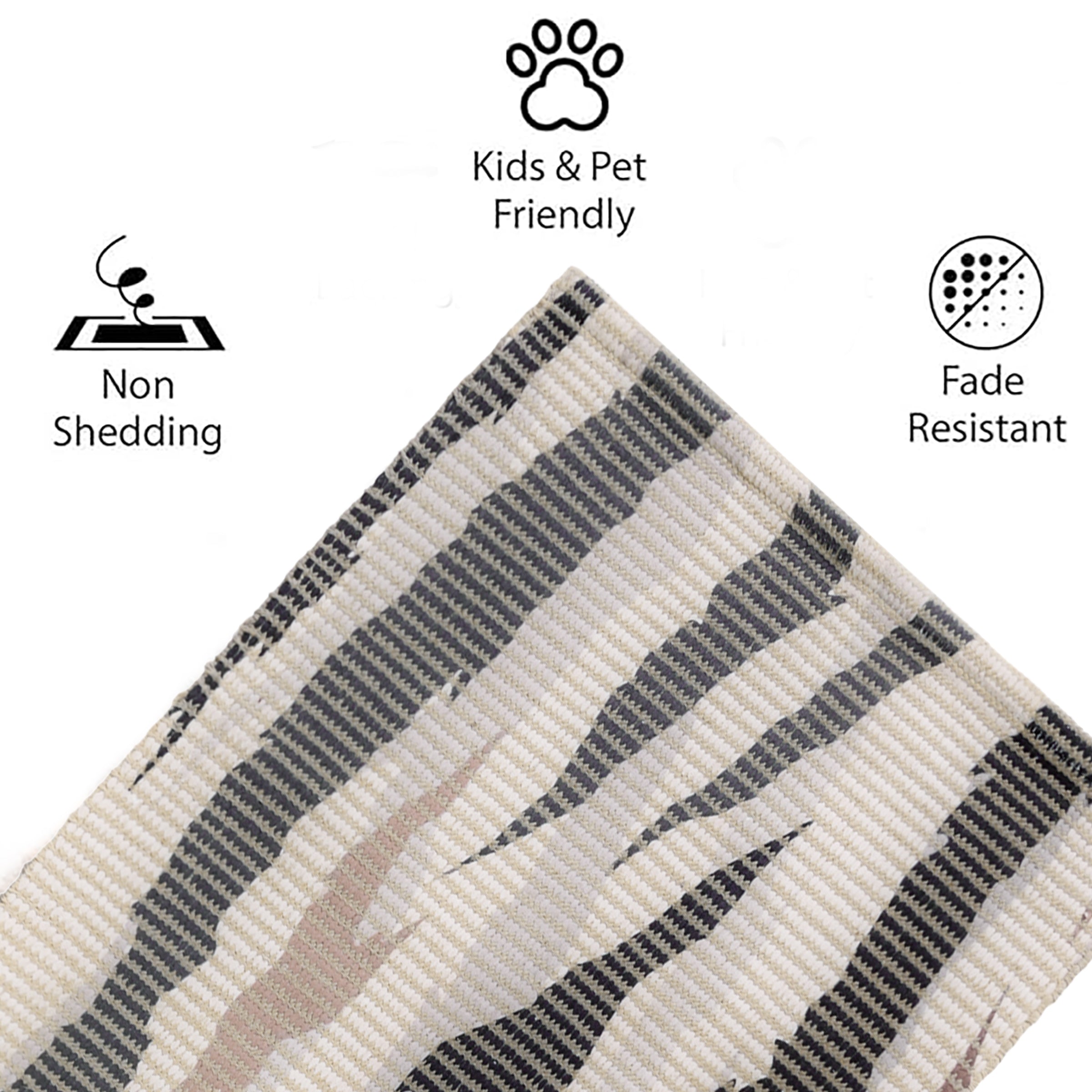 Rustic Brushstroke Woven Floor Runner – 60x22 Inch