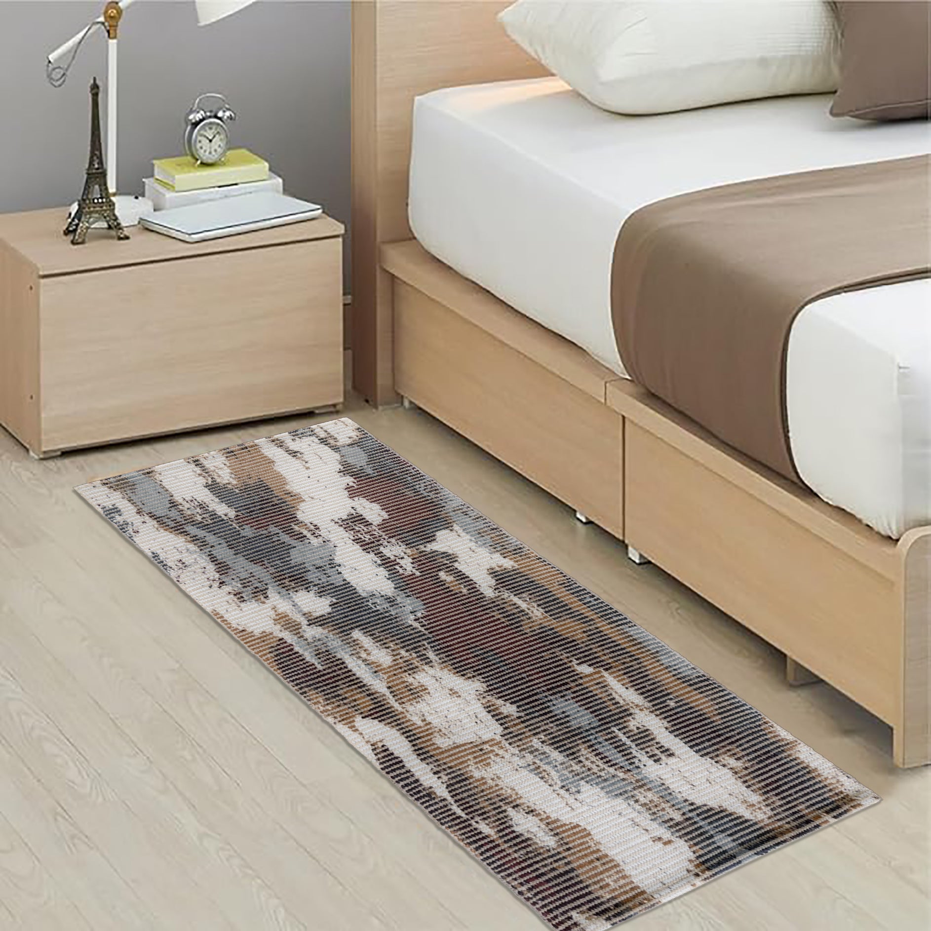 Rustic Brushstroke Woven Floor Runner – 60x22 Inch