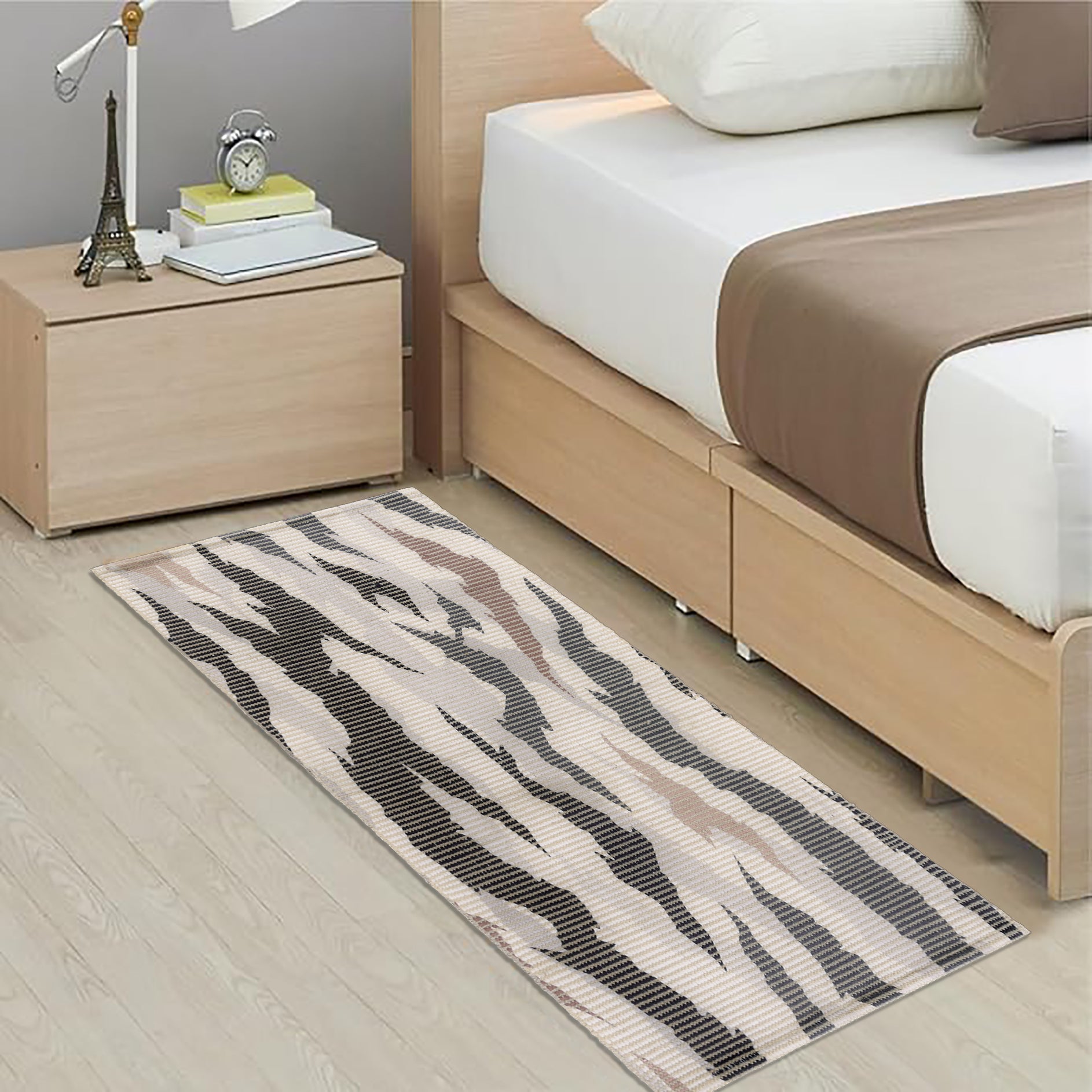 Rustic Brushstroke Woven Floor Runner – 60x22 Inch