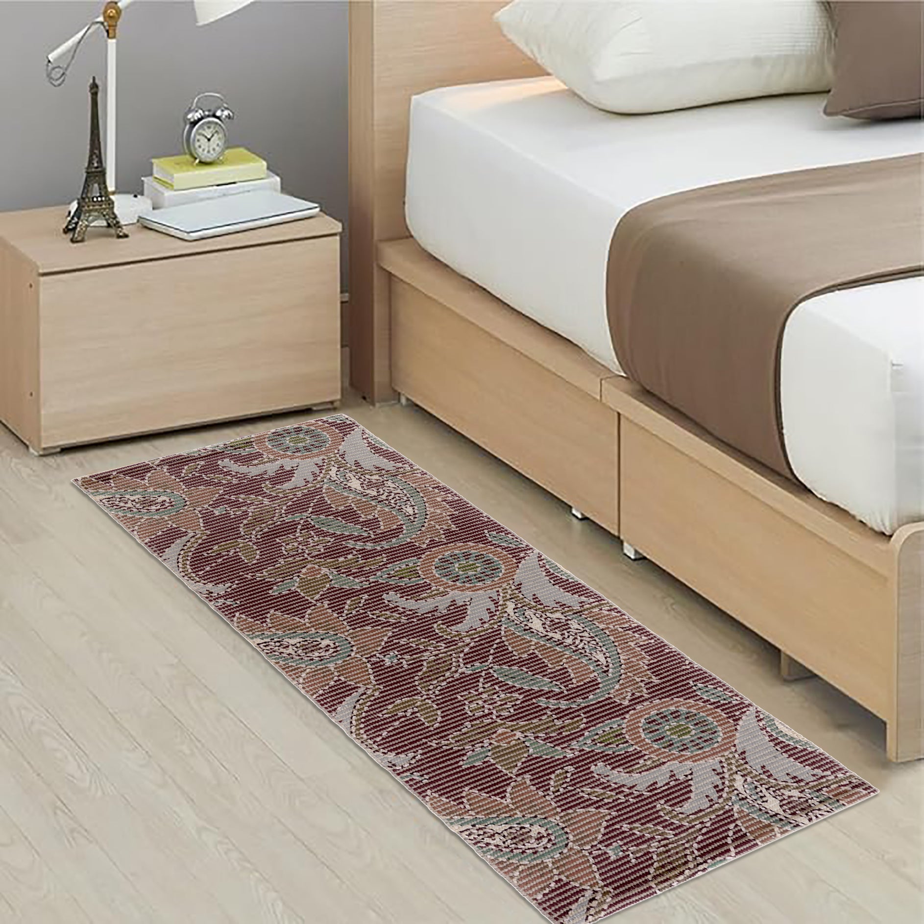 Vintage Floral Paisley Woven Floor Runner – 60x22 Inch