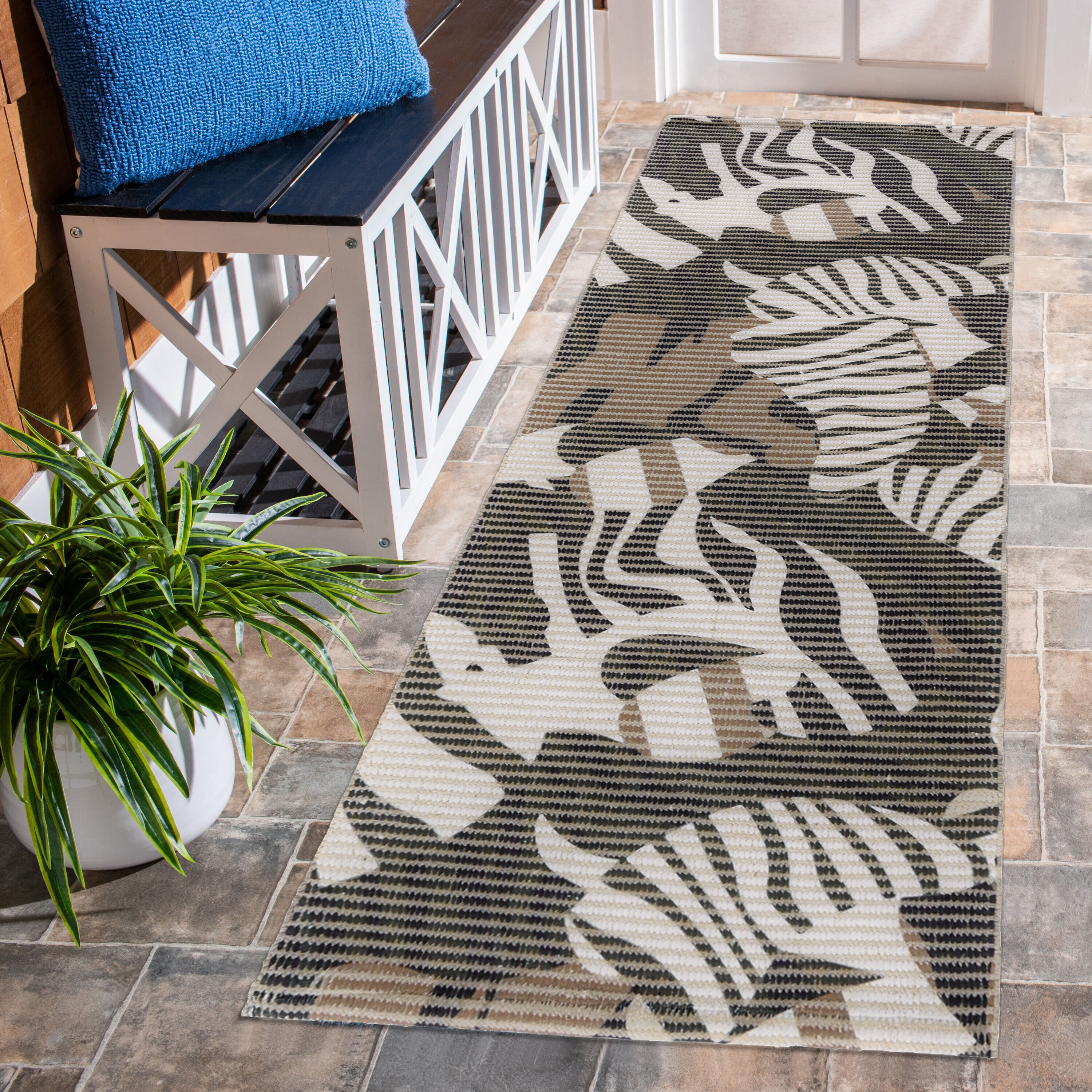 Zebra Print Woven Floor Runner – 60x22 Inch