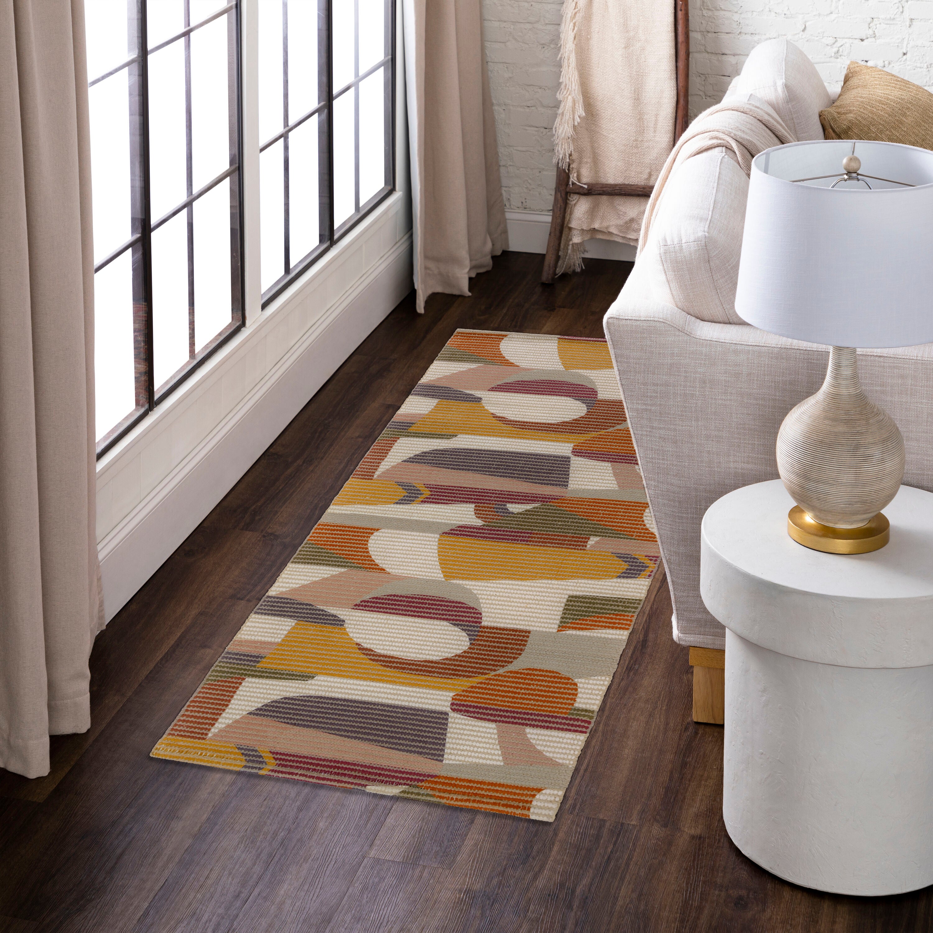 Multicolor Abstract Woven Floor Runner – 60x22 Inch