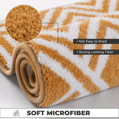 Zigzag Microfiber Anti Skid Super Absorbent Bathmat - Decovia