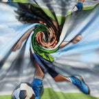 7D Digital Printed Football Player Cotton Feel Microfiber King Size Double Bedsheet with Pillow Covers - Decovia