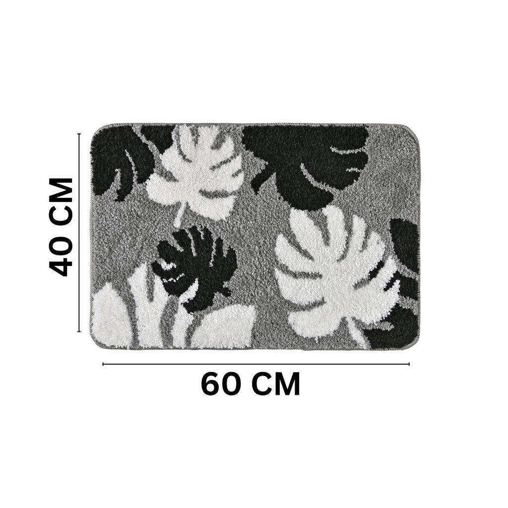 Leaf Flower Microfiber Anti Skid Super Absorbent Bathmat - Decovia