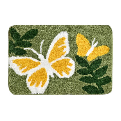 Butterfly Microfiber Anti Skid Super Absorbent Bathmat - Decovia