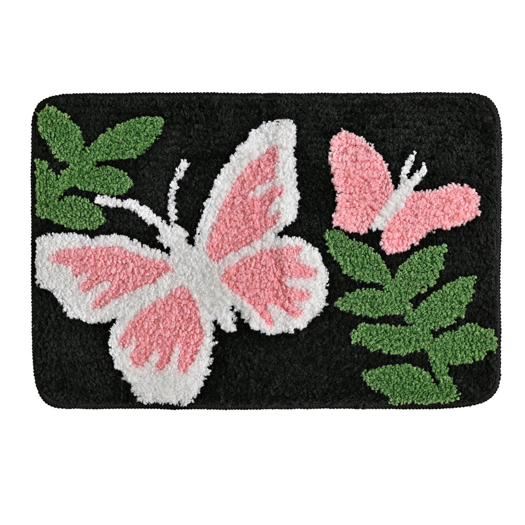 Butterfly Microfiber Anti Skid Super Absorbent Bathmat - Decovia