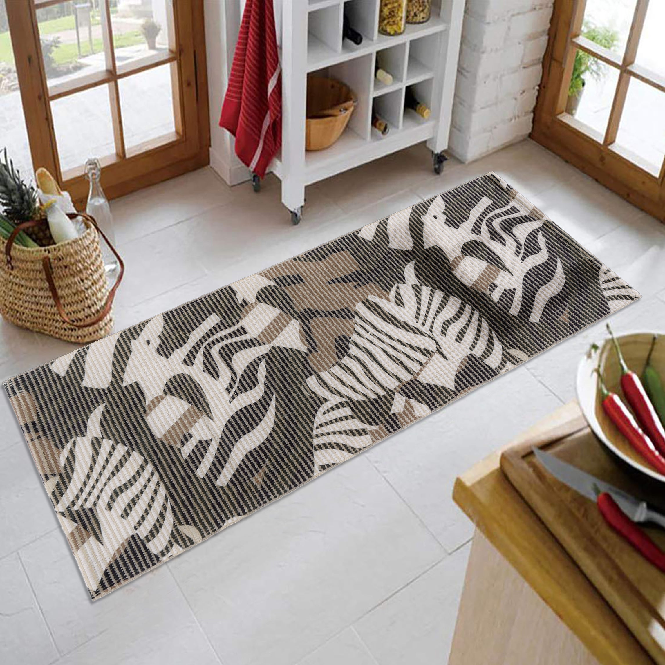 Zebra Print Woven Floor Runner – 60x22 Inch