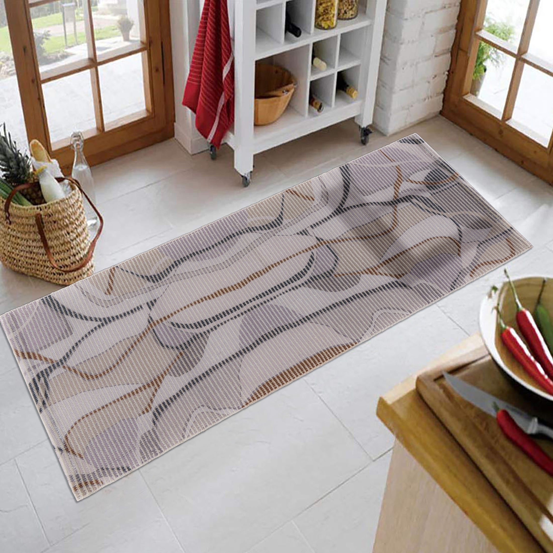 Abstract Wave Woven Floor Runner – 60x22 Inch