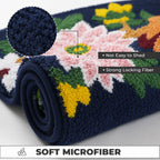 Floral Microfiber Anti Skid Super Absorbent Bathmat - Decovia