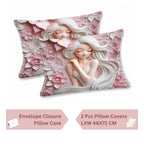 7D Digital Printed Princess Cotton Feel Microfiber King Size Double Bedsheet with Pillow Covers - Decovia