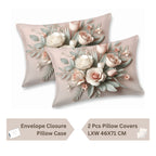 7D Digital Printed Floral Cotton Feel Microfiber King Size Double Bedsheet with Pillow Covers - Decovia