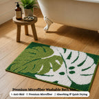 Flower Leaf Microfiber Anti Skid Super Absorbent Bathmat - Decovia