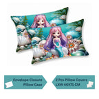 7D Digital Printed Magical Undersea Cotton Feel Microfiber King Size Double Bedsheet with Pillow Covers - Decovia
