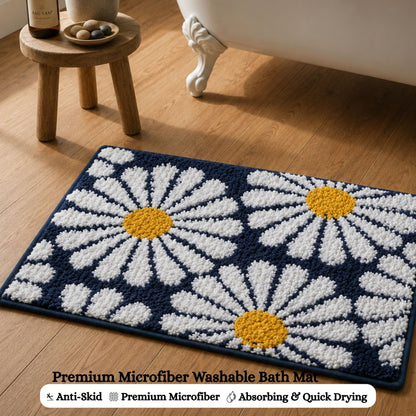 Sun Flower Microfiber Anti Skid Super Absorbent Bathmat - Decovia