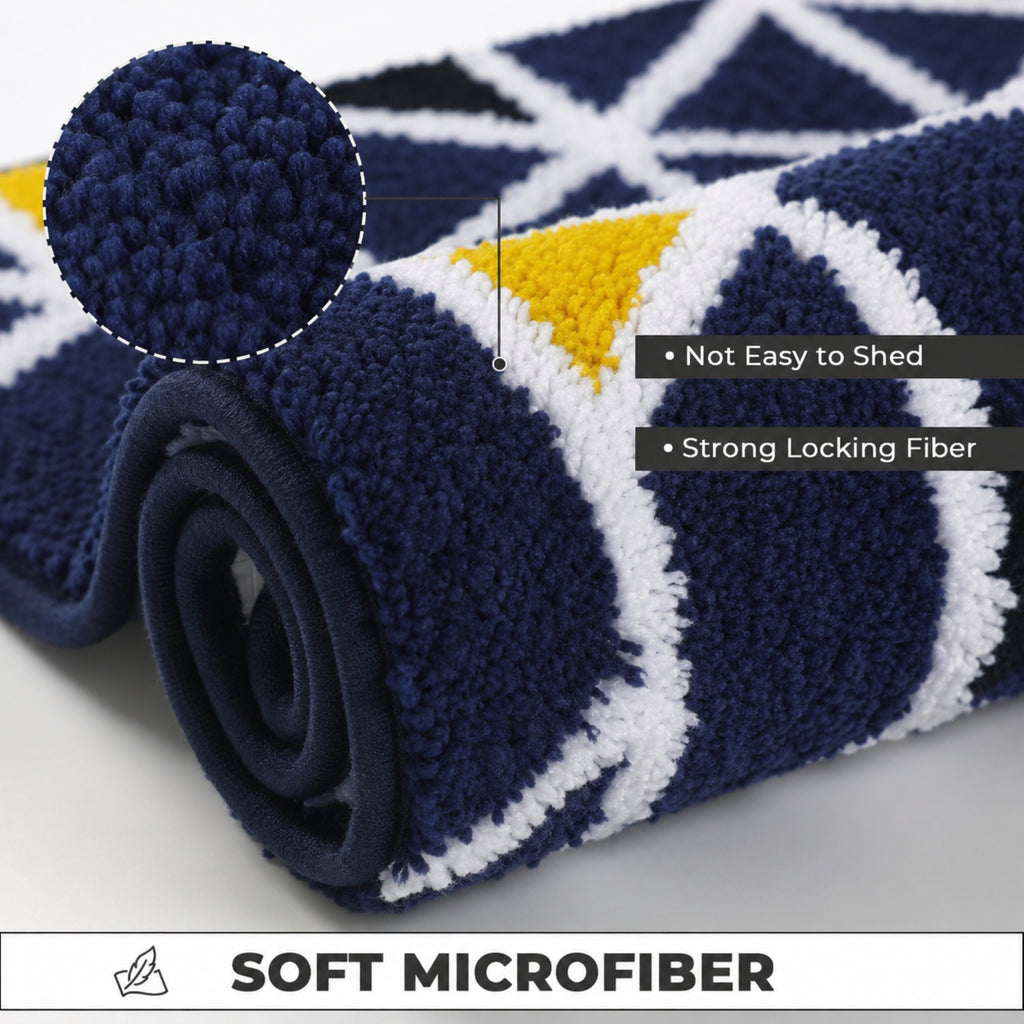 Triangle Microfiber Anti Skid Super Absorbent Bathmat - Decovia