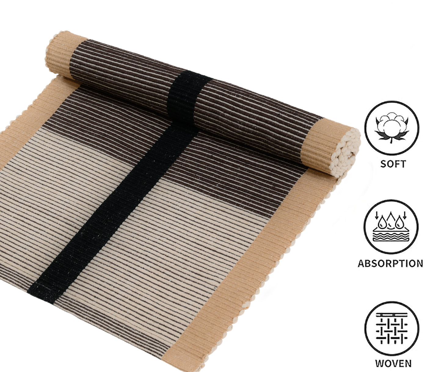 Soft Woven Striped Floor Runner – 58x21 Inch