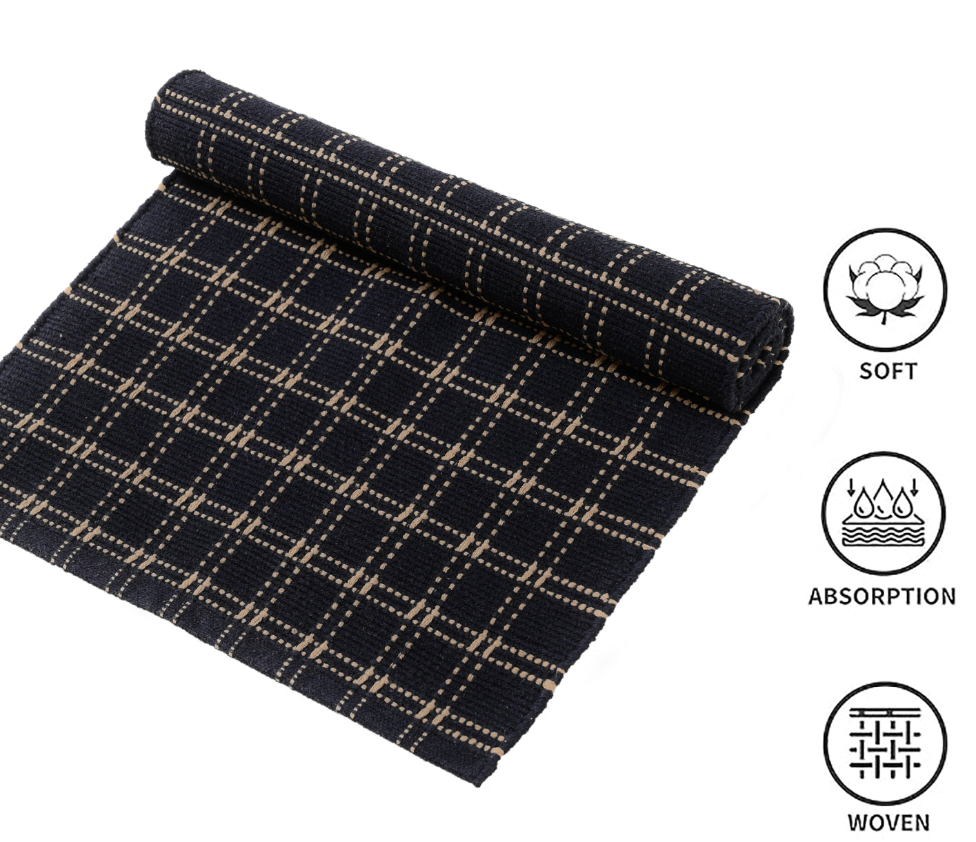 Classic Checkered Woven Floor Runner – 53x20 Inch