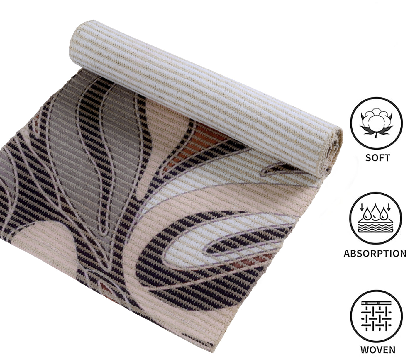 Abstract Wave Pattern Woven Floor Runner – 60x22 Inch