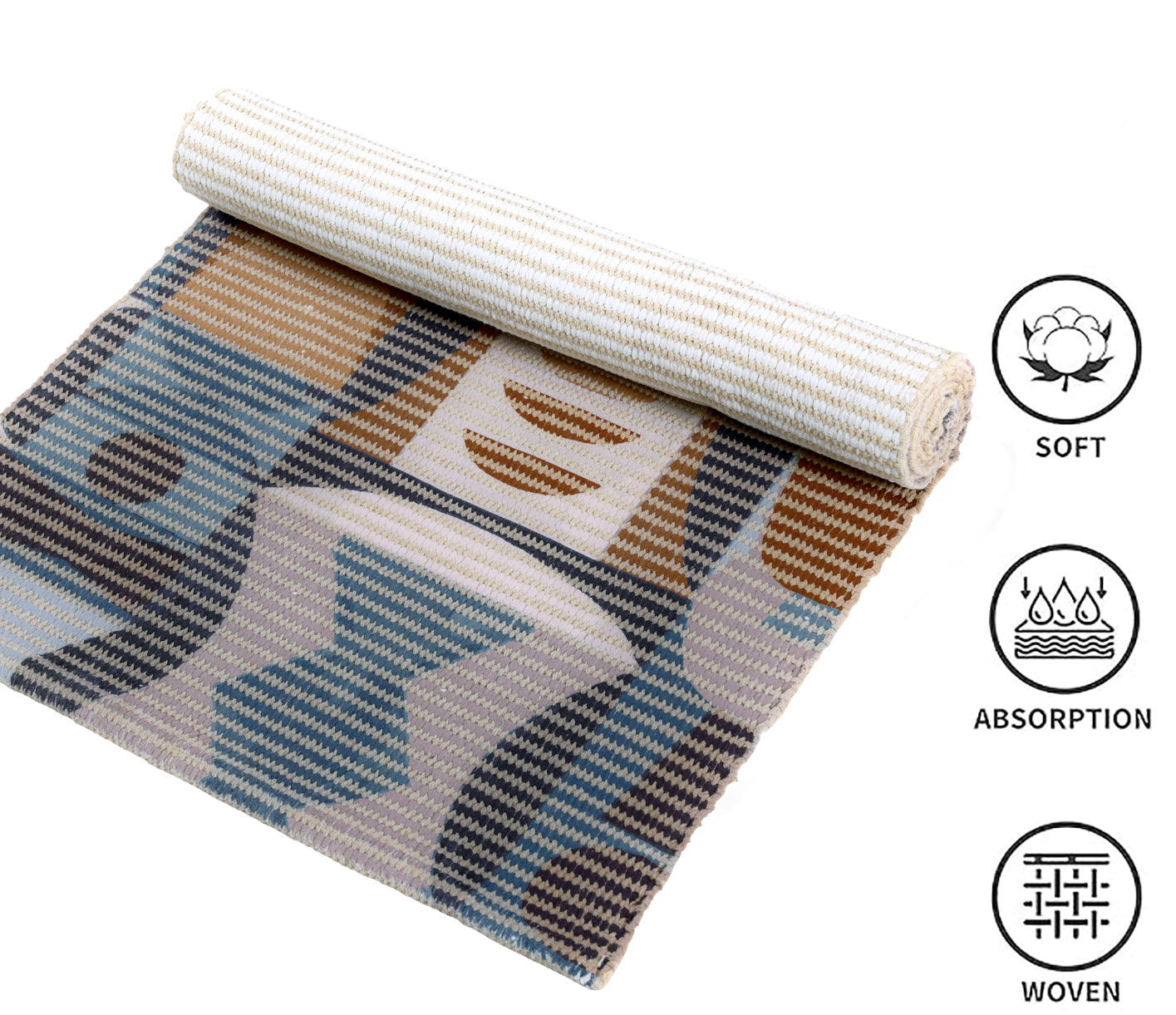 Geometric Pattern Woven Floor Runner – 60x22 Inch