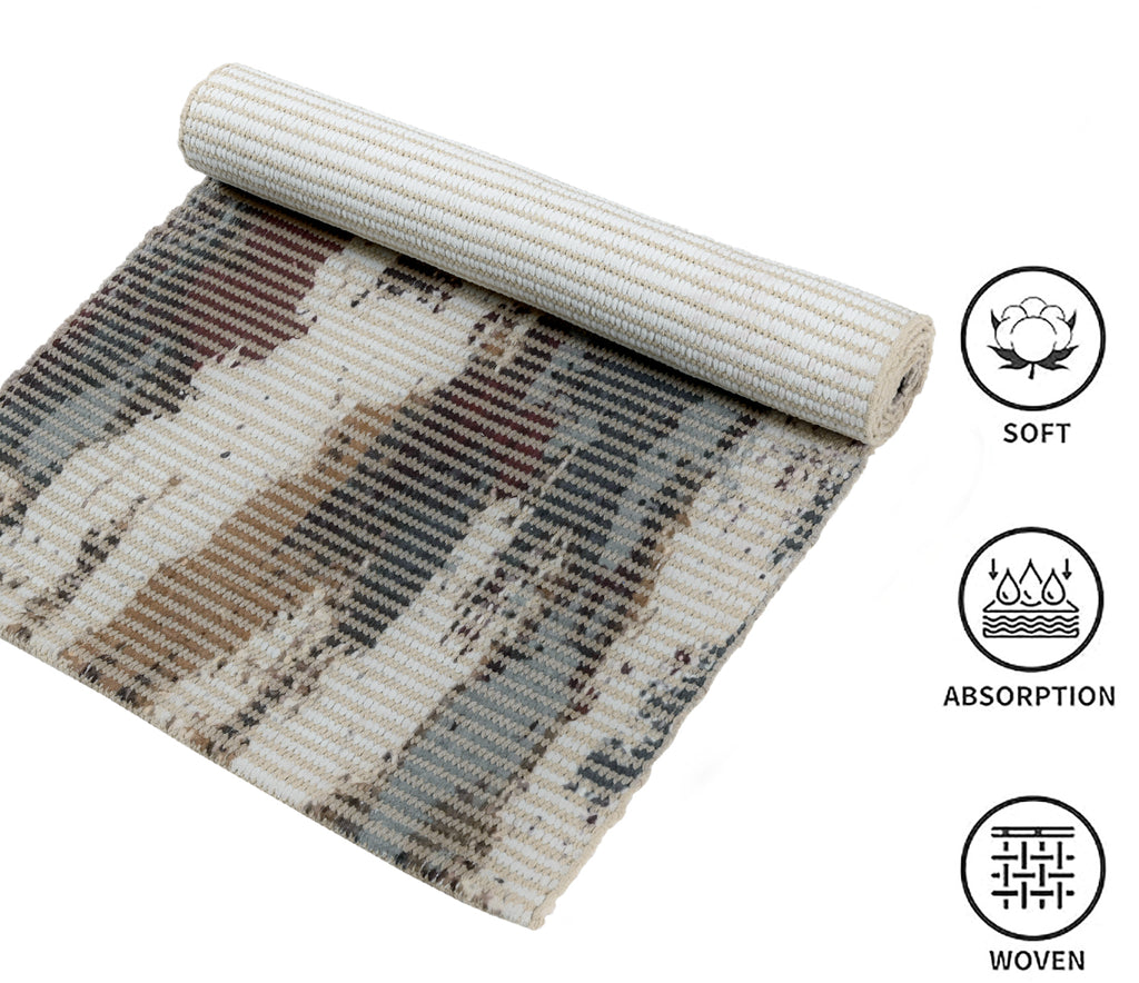 Rustic Brushstroke Woven Floor Runner – 60x22 Inch
