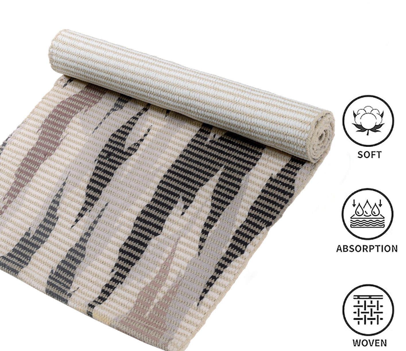 Rustic Brushstroke Woven Floor Runner – 60x22 Inch