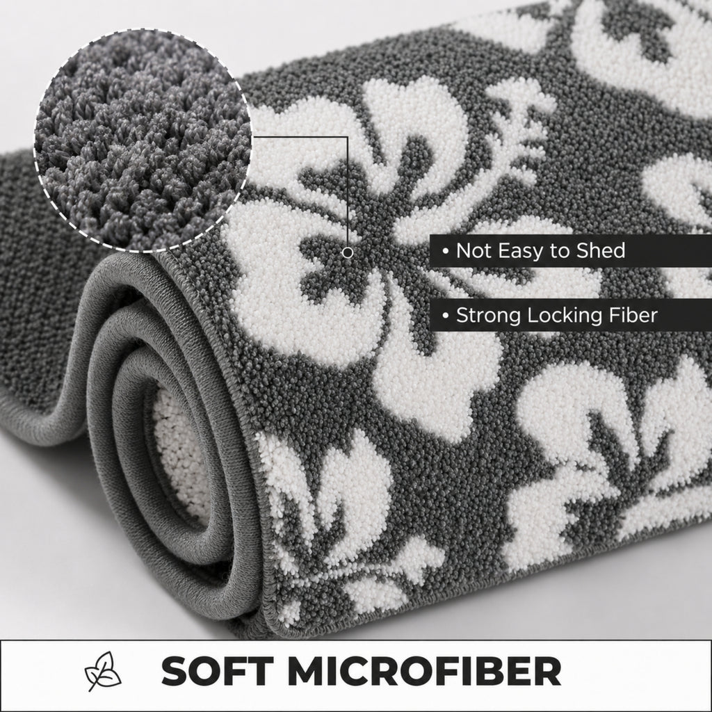 Butterfly Microfiber Anti Skid Super Absorbent Bathmat - Decovia