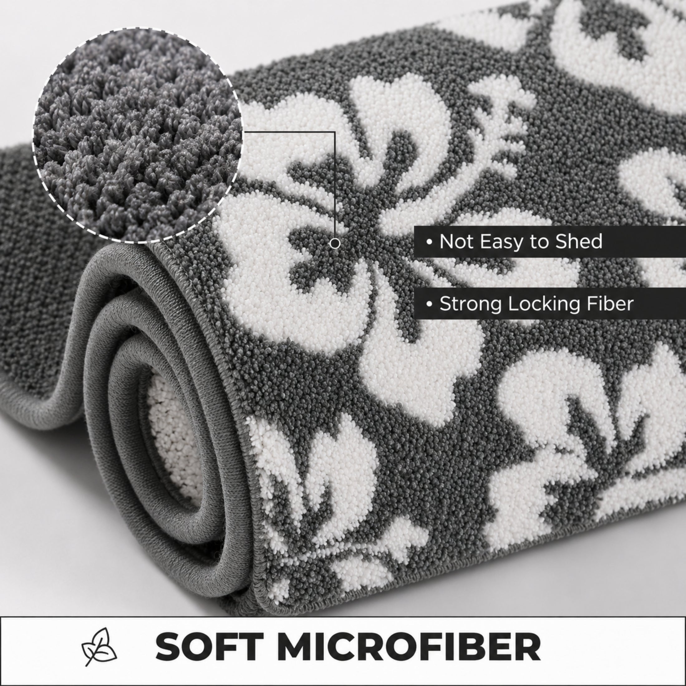 Butterfly Microfiber Anti Skid Super Absorbent Bathmat - Decovia