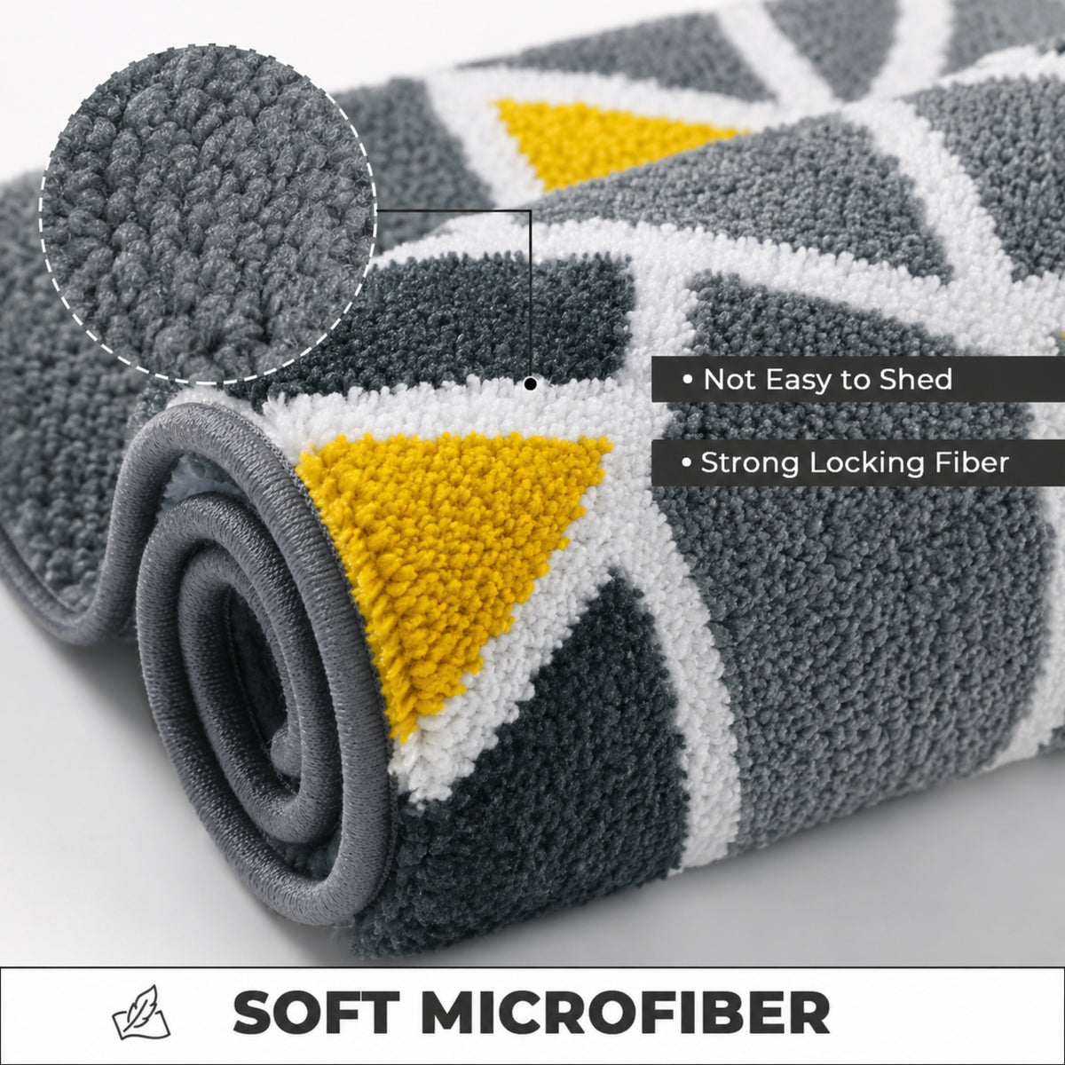 Triangle Microfiber Anti Skid Super Absorbent Bathmat - Decovia