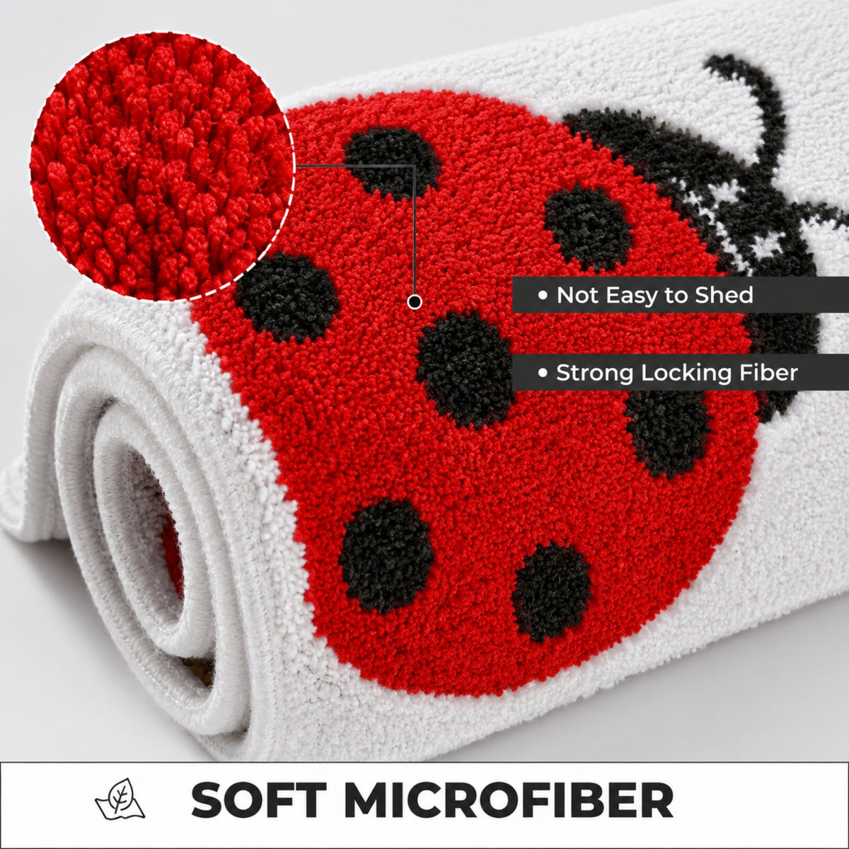 Red Aunt Microfiber Anti Skid Super Absorbent Bathmat - Decovia