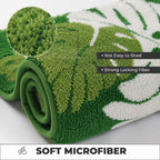 Flower Leaf Microfiber Anti Skid Super Absorbent Bathmat - Decovia